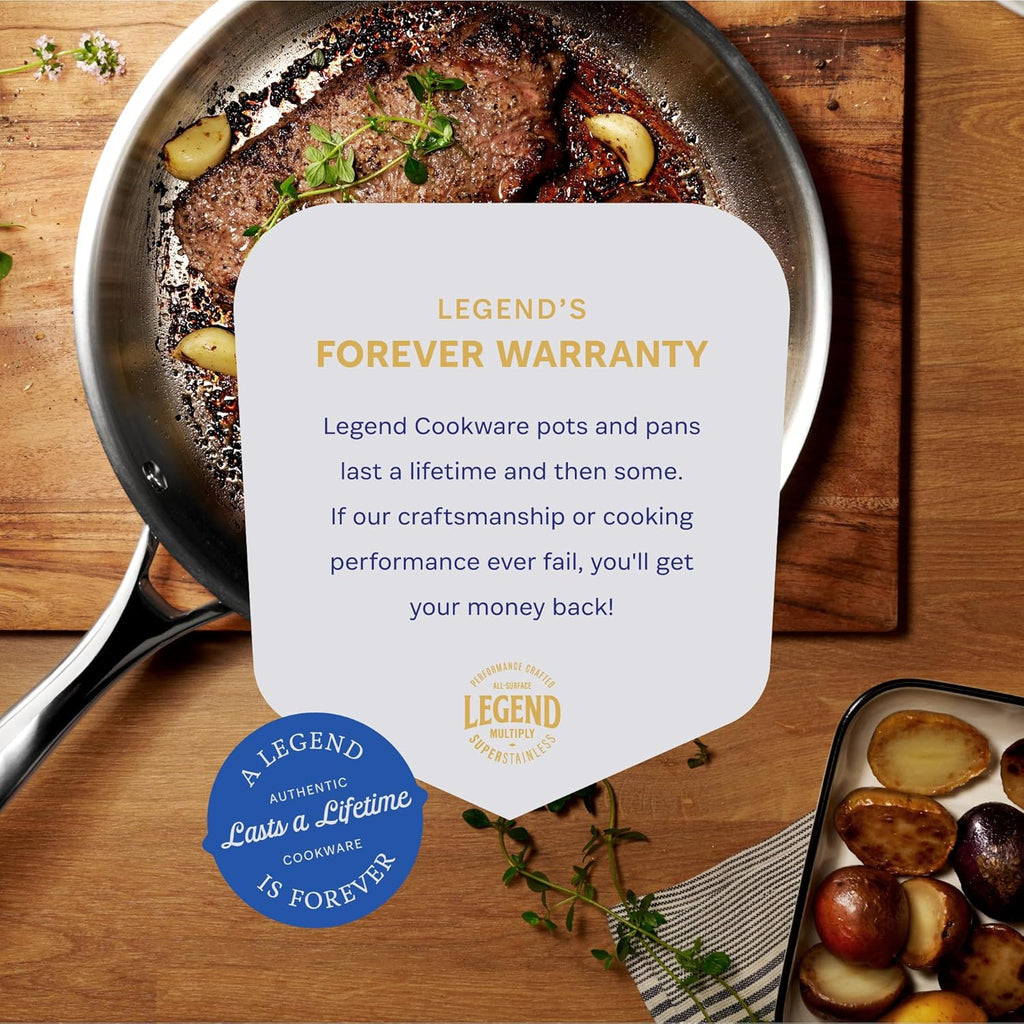 5-Ply Stainless Steel Cookware Set, 12-Piece Pots and Pans Set - Induction Compatible, Oven Safe 800°F - Non-Toxic, No Coatings - Built to Last Generations